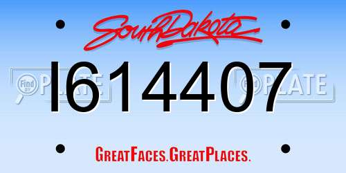 I614407 South Dakota License Plate