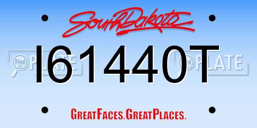 I61440T South Dakota License Plate