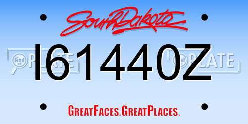 I61440Z South Dakota License Plate
