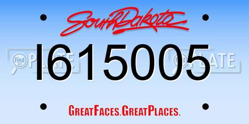 I615005 South Dakota License Plate