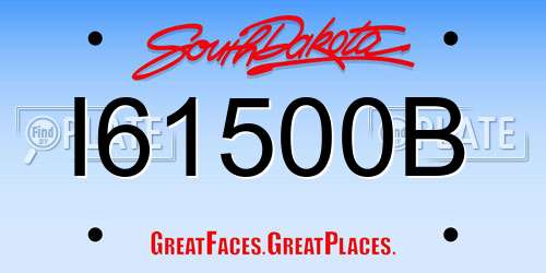I61500B South Dakota License Plate