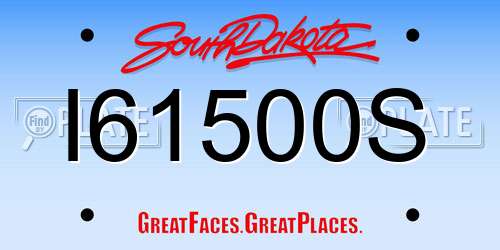I61500S South Dakota License Plate