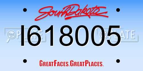 I618005 South Dakota License Plate