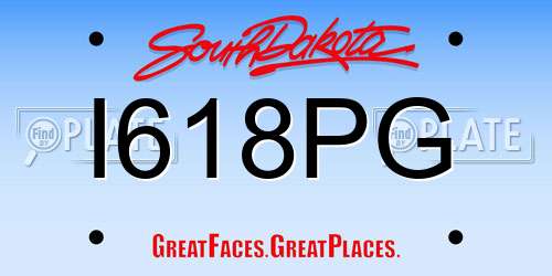 I618PG South Dakota License Plate
