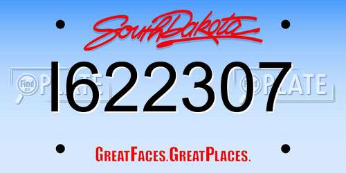 I622307 South Dakota License Plate