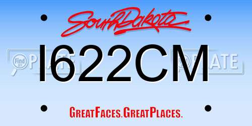 I622CM South Dakota License Plate