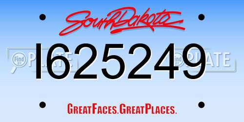 I625249 South Dakota License Plate