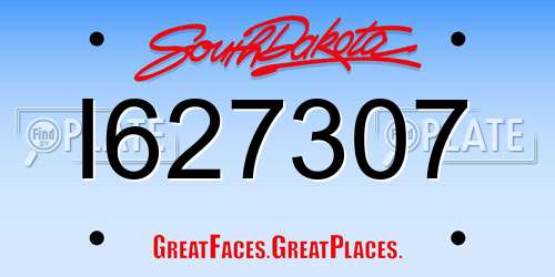 I627307 South Dakota License Plate