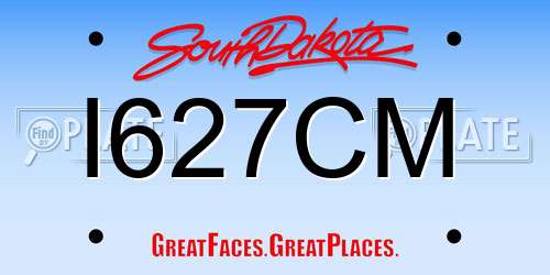I627CM South Dakota License Plate