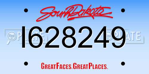 I628249 South Dakota License Plate