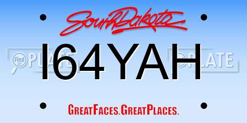I64YAH South Dakota License Plate
