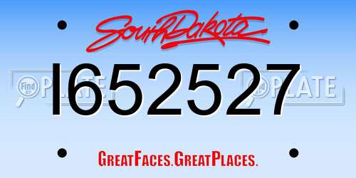I652527 South Dakota License Plate