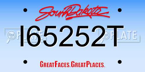 I65252T South Dakota License Plate
