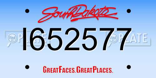 I652577 South Dakota License Plate