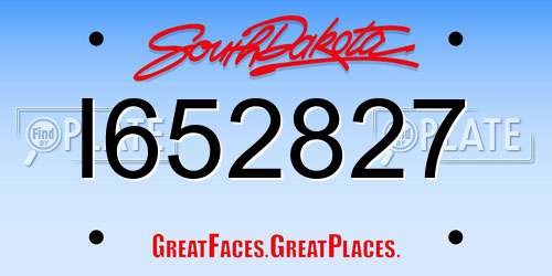 I652827 South Dakota License Plate