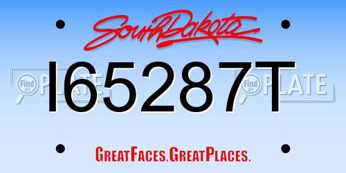 I65287T South Dakota License Plate