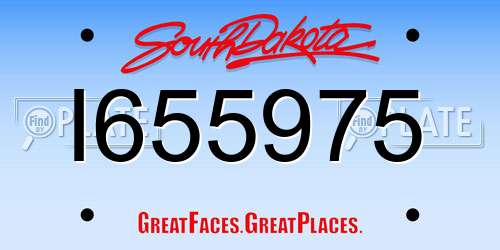 I655975 South Dakota License Plate