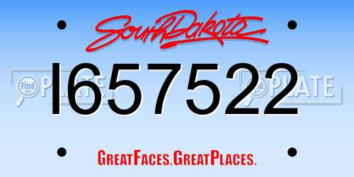 I657522 South Dakota License Plate