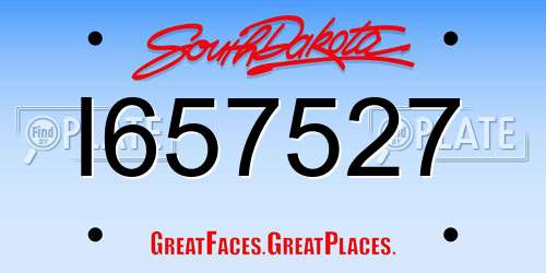 I657527 South Dakota License Plate