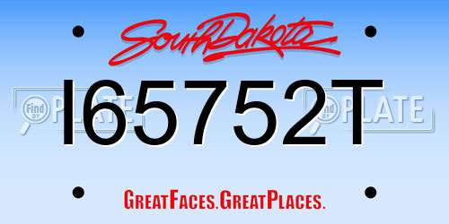I65752T South Dakota License Plate