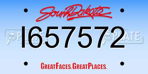 I657572 South Dakota License Plate