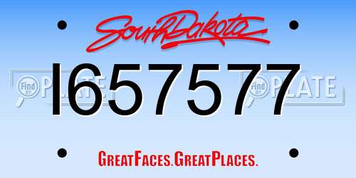 I657577 South Dakota License Plate
