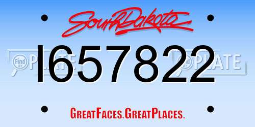 I657822 South Dakota License Plate