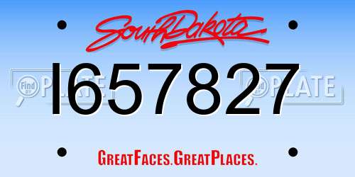 I657827 South Dakota License Plate