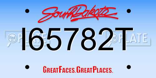 I65782T South Dakota License Plate