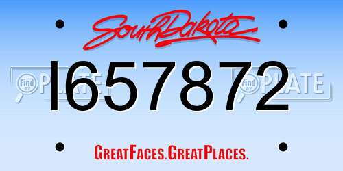 I657872 South Dakota License Plate