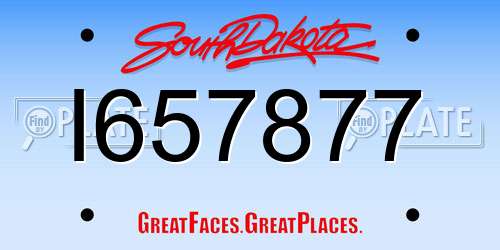 I657877 South Dakota License Plate