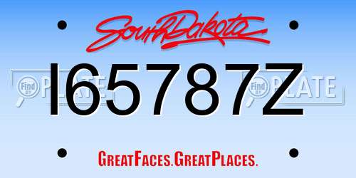 I65787Z South Dakota License Plate