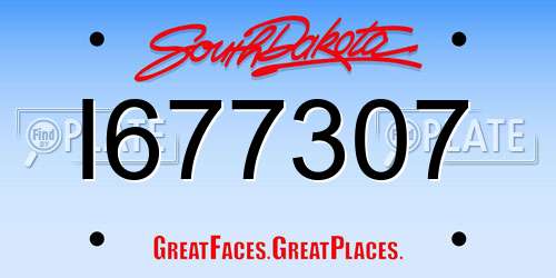 I677307 South Dakota License Plate