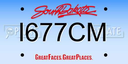 I677CM South Dakota License Plate