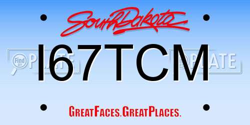 I67TCM South Dakota License Plate