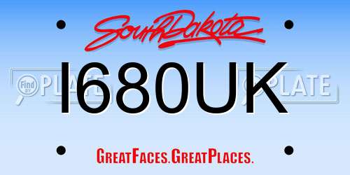 I680UK South Dakota License Plate