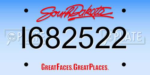 I682522 South Dakota License Plate