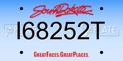 I68252T South Dakota License Plate