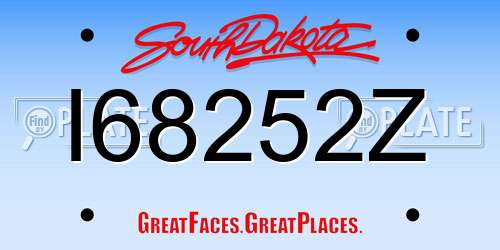 I68252Z South Dakota License Plate