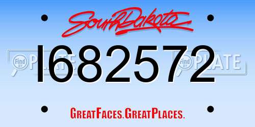 I682572 South Dakota License Plate
