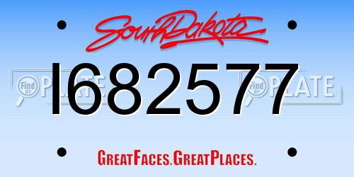 I682577 South Dakota License Plate