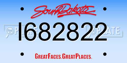 I682822 South Dakota License Plate