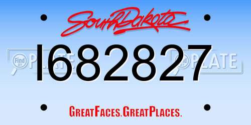I682827 South Dakota License Plate