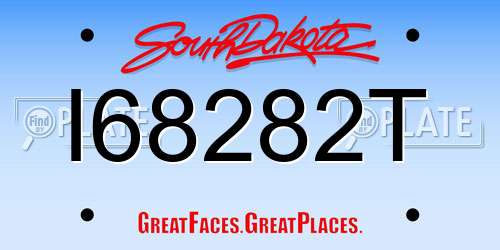 I68282T South Dakota License Plate