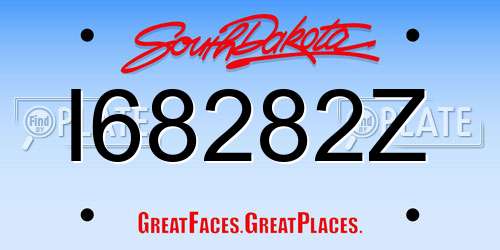 I68282Z South Dakota License Plate