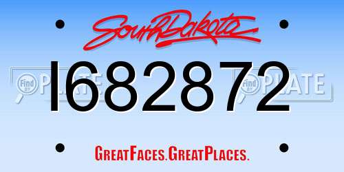 I682872 South Dakota License Plate