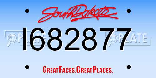 I682877 South Dakota License Plate