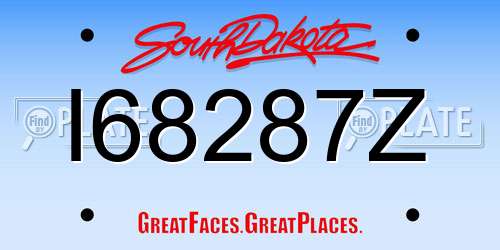 I68287Z South Dakota License Plate