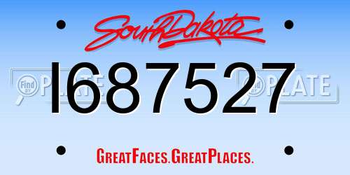 I687527 South Dakota License Plate
