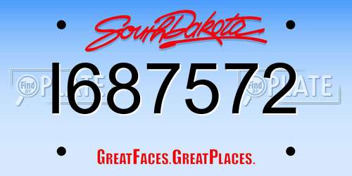 I687572 South Dakota License Plate